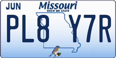 MO license plate PL8Y7R