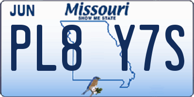 MO license plate PL8Y7S