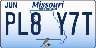 MO license plate PL8Y7T