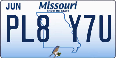 MO license plate PL8Y7U