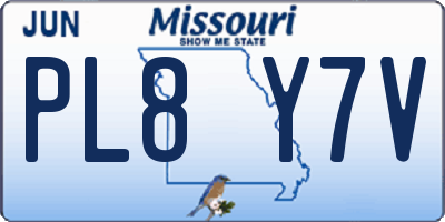 MO license plate PL8Y7V