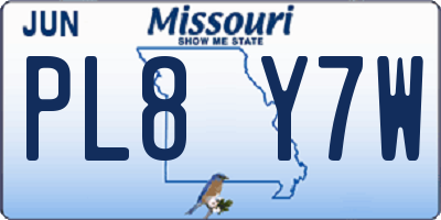MO license plate PL8Y7W
