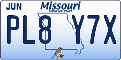MO license plate PL8Y7X