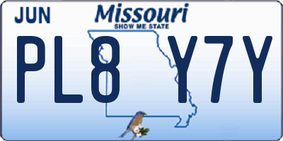 MO license plate PL8Y7Y