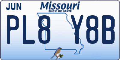 MO license plate PL8Y8B