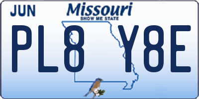 MO license plate PL8Y8E