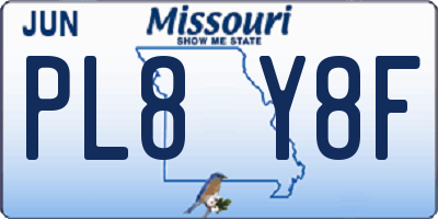 MO license plate PL8Y8F