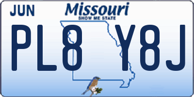 MO license plate PL8Y8J