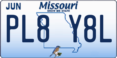 MO license plate PL8Y8L
