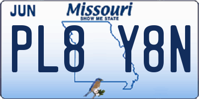 MO license plate PL8Y8N
