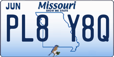 MO license plate PL8Y8Q