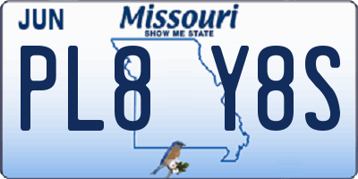 MO license plate PL8Y8S