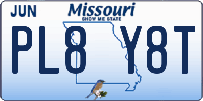 MO license plate PL8Y8T