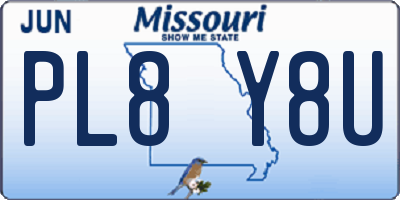 MO license plate PL8Y8U