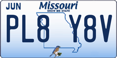 MO license plate PL8Y8V