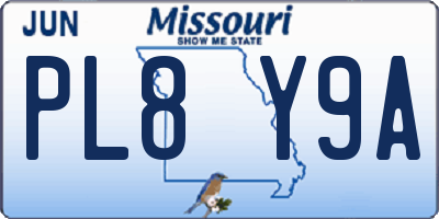 MO license plate PL8Y9A