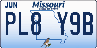 MO license plate PL8Y9B