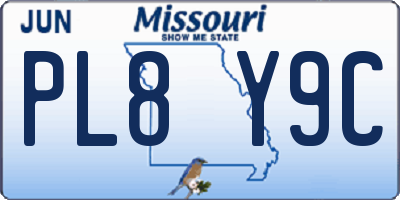 MO license plate PL8Y9C