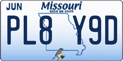 MO license plate PL8Y9D
