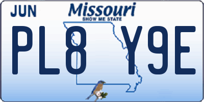 MO license plate PL8Y9E