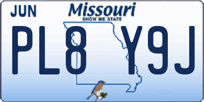MO license plate PL8Y9J