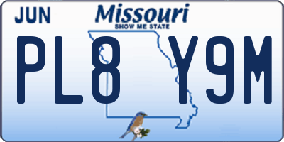 MO license plate PL8Y9M
