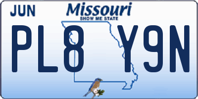 MO license plate PL8Y9N