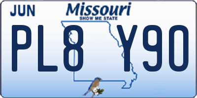MO license plate PL8Y9O