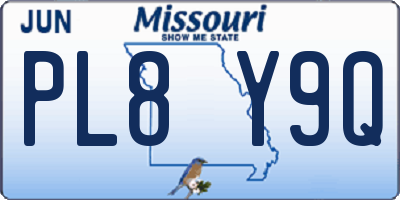 MO license plate PL8Y9Q