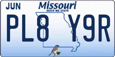 MO license plate PL8Y9R