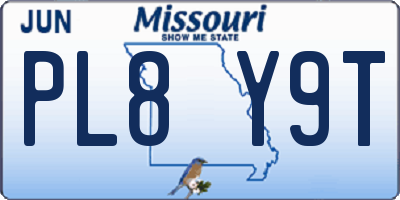 MO license plate PL8Y9T