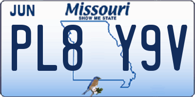 MO license plate PL8Y9V