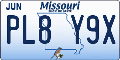 MO license plate PL8Y9X