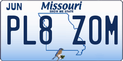 MO license plate PL8Z0M