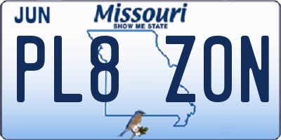 MO license plate PL8Z0N