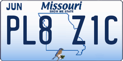 MO license plate PL8Z1C