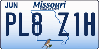MO license plate PL8Z1H