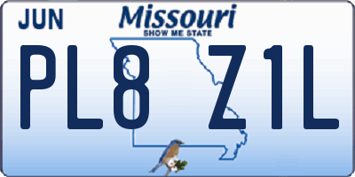 MO license plate PL8Z1L