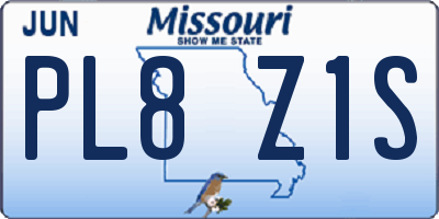 MO license plate PL8Z1S