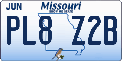 MO license plate PL8Z2B