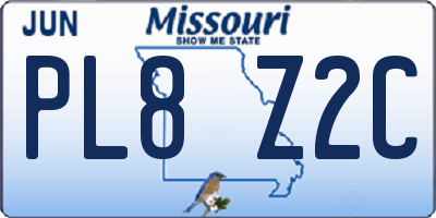 MO license plate PL8Z2C