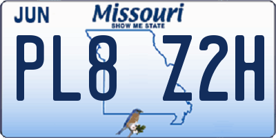 MO license plate PL8Z2H