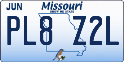 MO license plate PL8Z2L