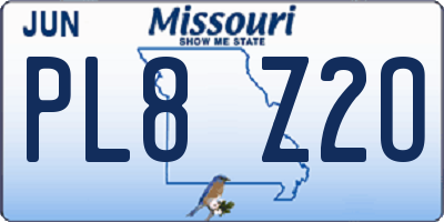 MO license plate PL8Z2O