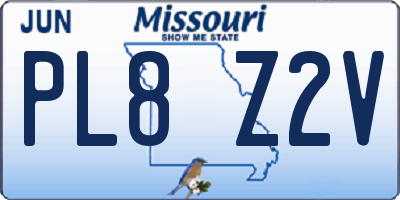 MO license plate PL8Z2V