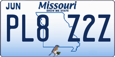 MO license plate PL8Z2Z