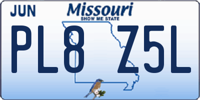 MO license plate PL8Z5L