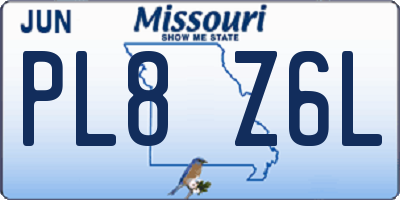 MO license plate PL8Z6L
