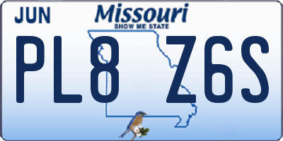 MO license plate PL8Z6S