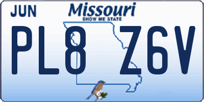 MO license plate PL8Z6V